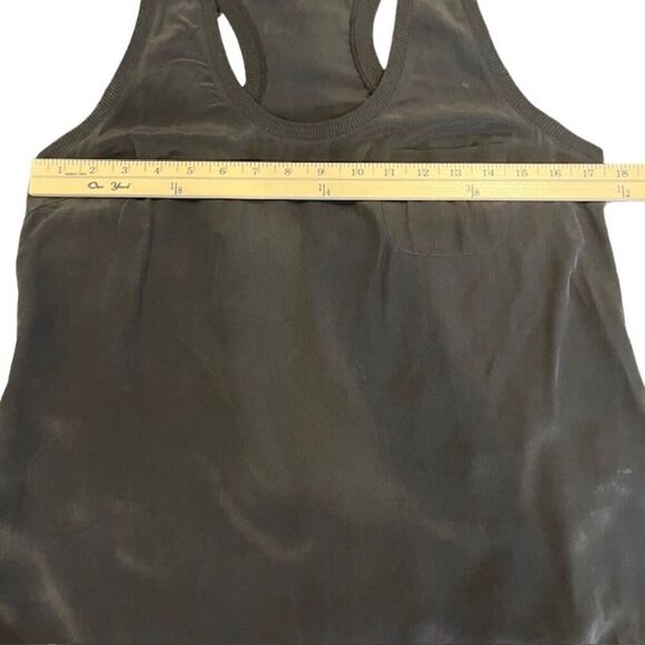 Joie Alicia Silk Racerback Pocket Tank Ribbed Edge Black Size Small - Picture 7 of 9